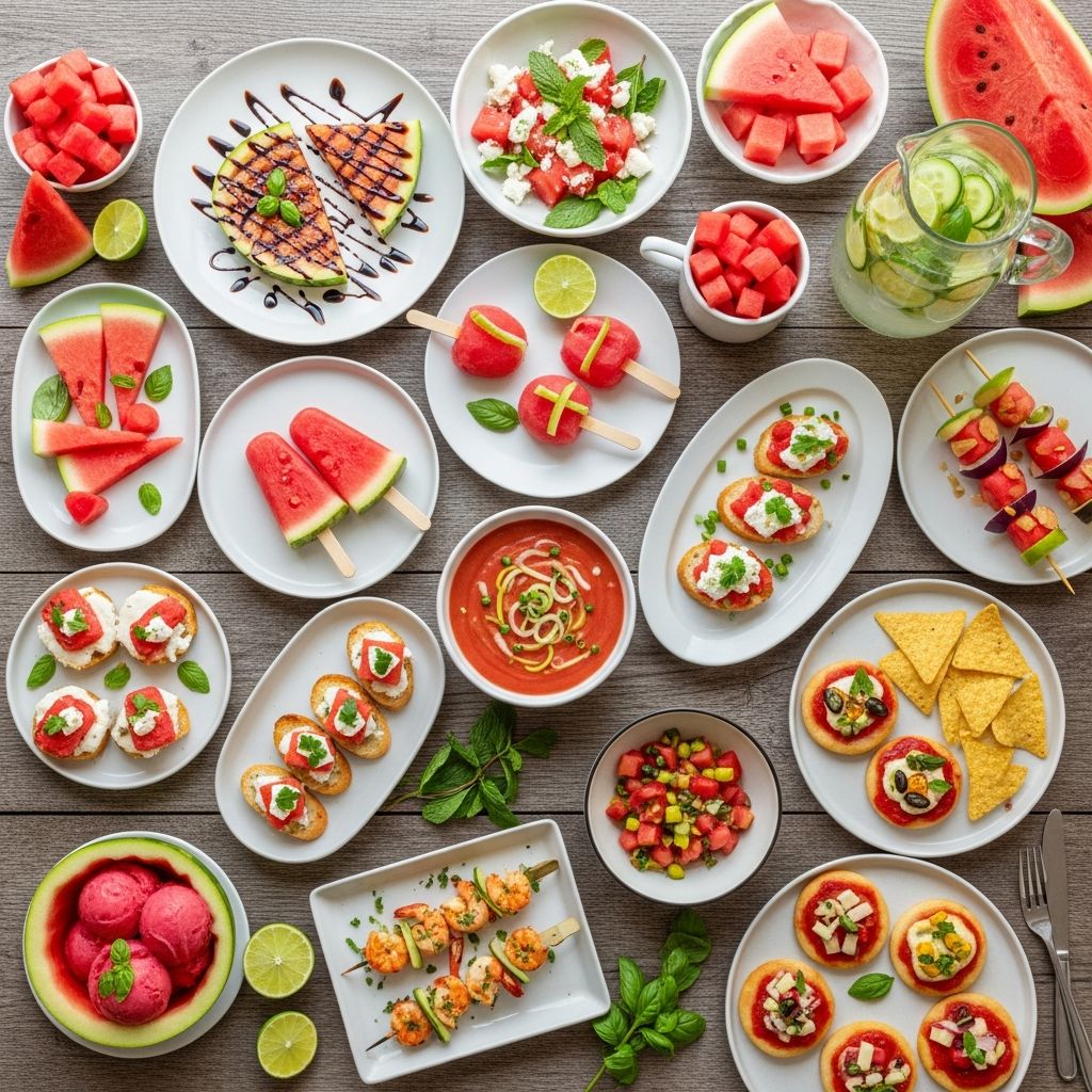 Transform juicy watermelon into cocktails, salads, desserts, and innovative dishes with these 30 original summer recipe ideas.