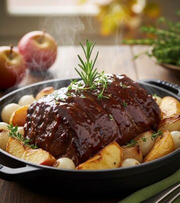 Discover the ultimate fall comfort dish: tender beef braised in sweet apple cider with caramelized veggies and herbs for unforgettable flavor.