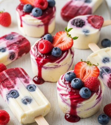 Discover refreshing homemade berry vanilla popsicles with creamy bases and fresh fruits for guilt-free summer indulgence.