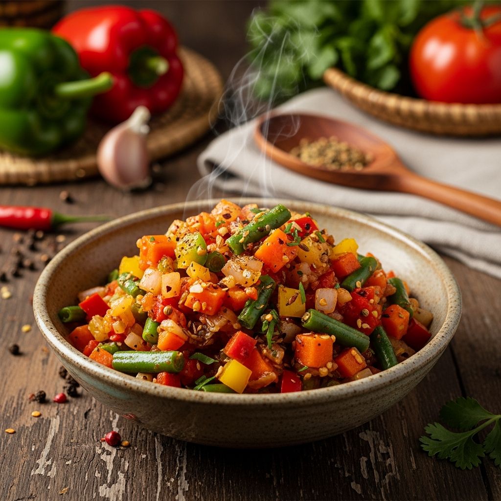 Discover the bold flavors of chakalaka, a spicy South African vegetable relish that's perfect for barbecues, sides, or any meal needing a kick.