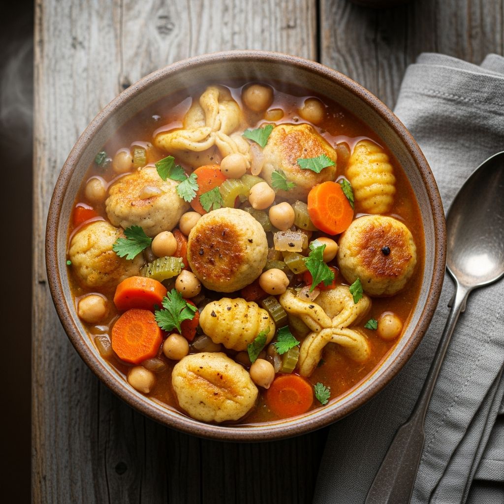 Master the art of creating hearty, flavorful chickpea stews with tender dumplings from around the world.