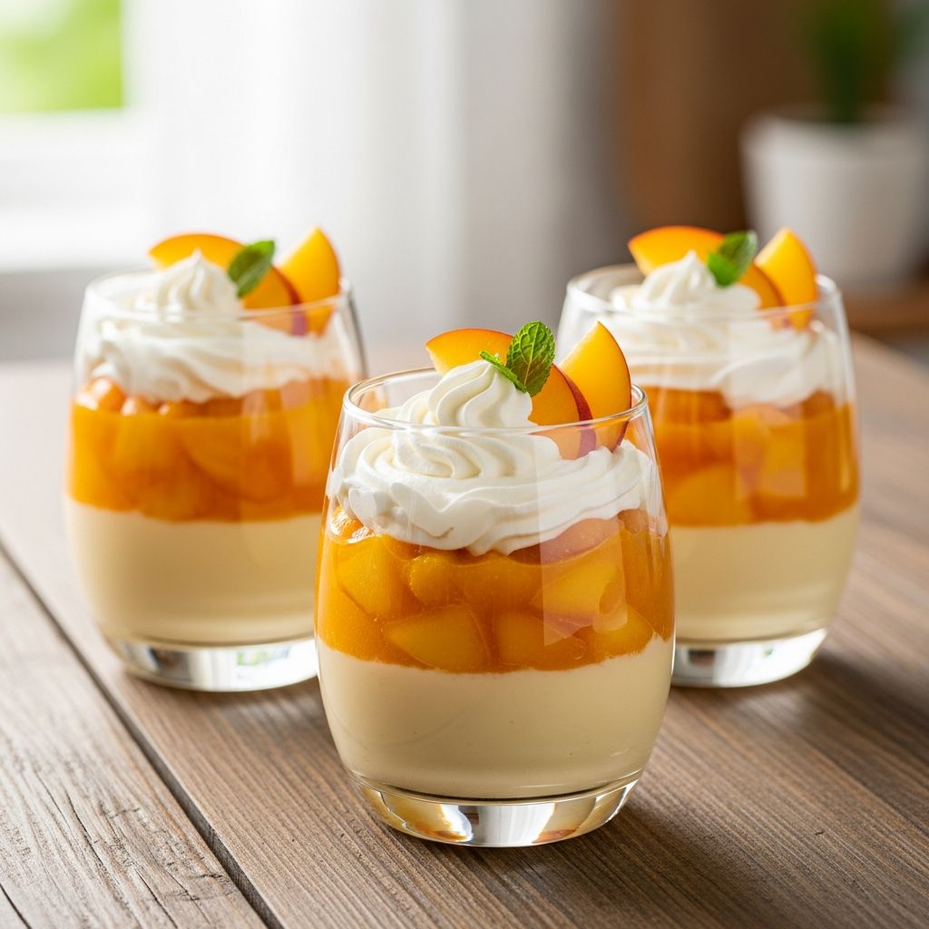 Discover the ultimate summer treat: light, creamy peach cups bursting with fresh flavors and easy to make at home.