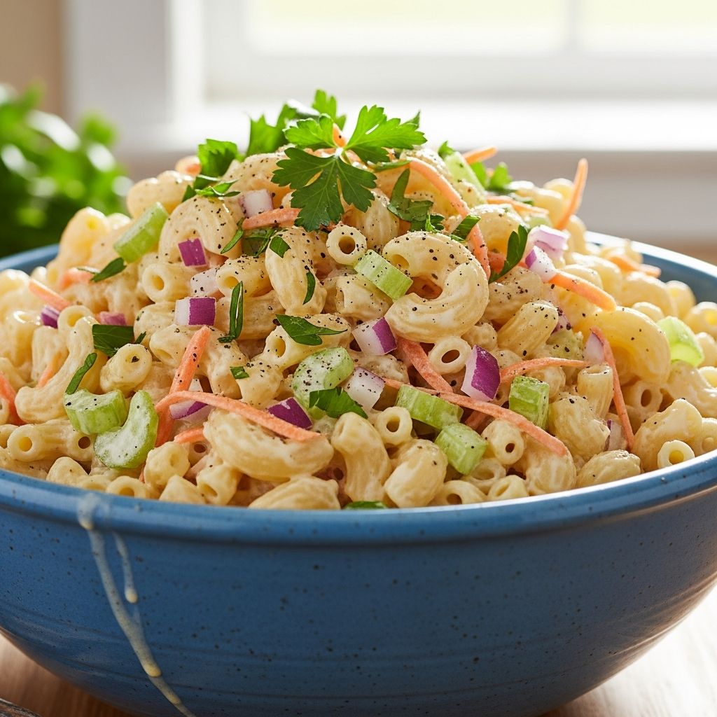 Discover the timeless appeal of creamy macaroni salad with simple ingredients and foolproof steps for your next gathering.