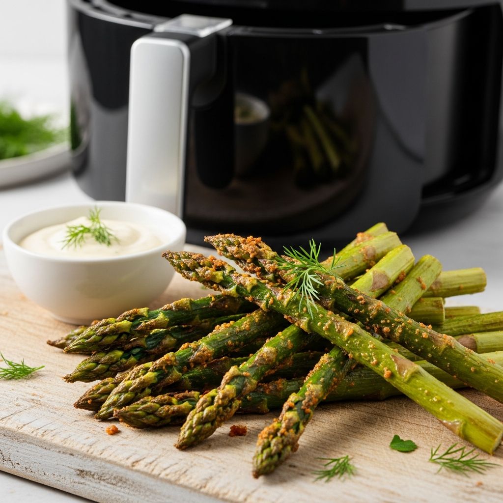 Crispy Air Fryer Asparagus: 10-Minute Recipe For Tender-Crisp Master the ultimate quick side dish: tender, crispy asparagus roasted to perfection in your air fryer in under 10 minutes with simple ingredients.