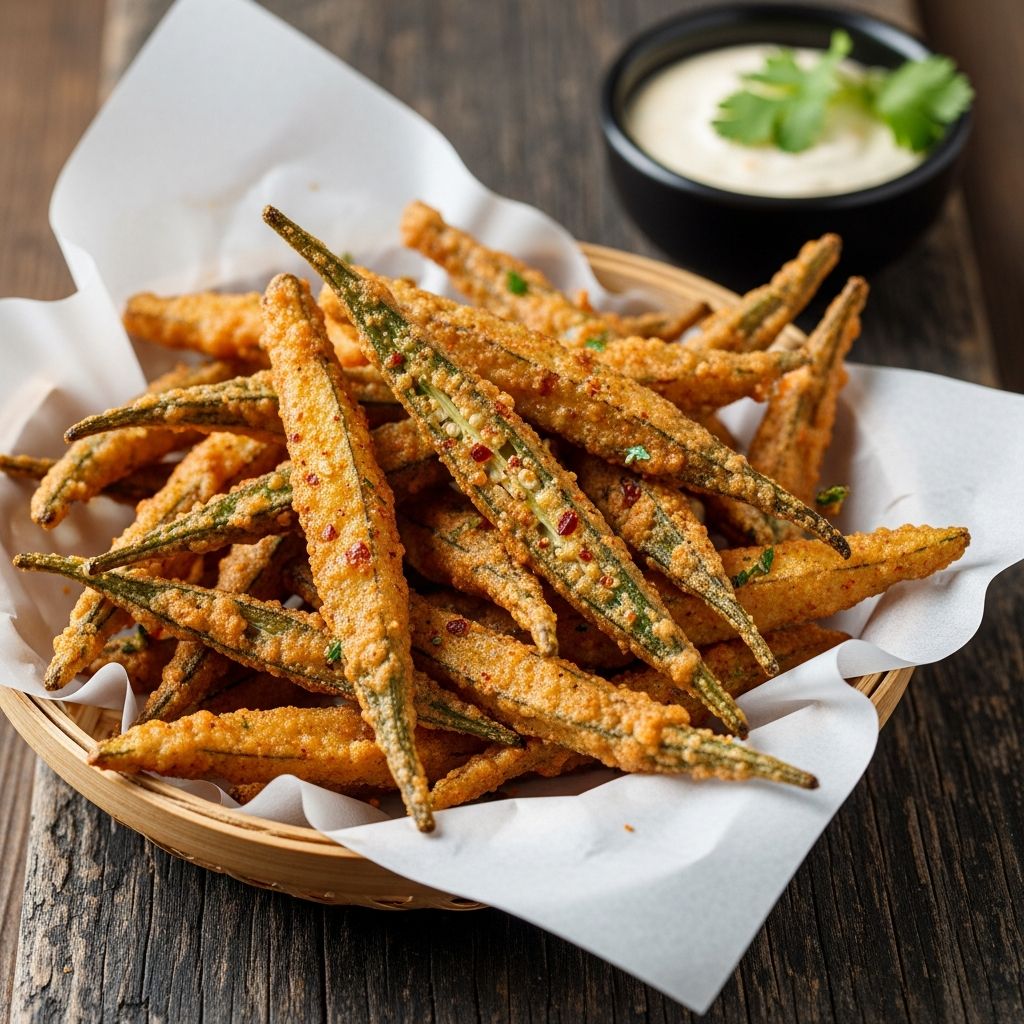 Crispy Okra Fries Transform humble okra into irresistible crispy fries with simple baking techniques and bold seasonings for a healthy snack.