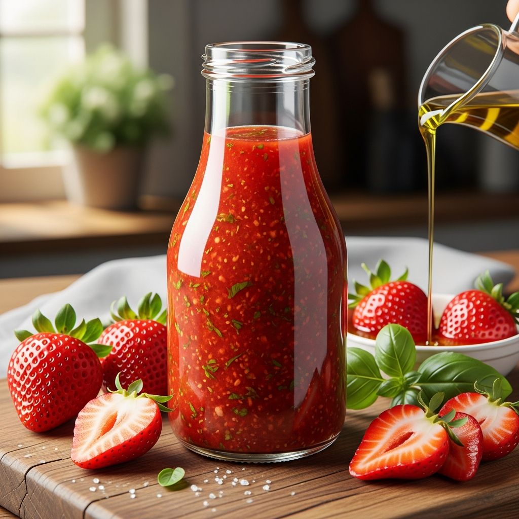 Fresh Strawberry Vinaigrette Recipe: 4-Ingredient, 10-Minute Discover a simple 4-ingredient strawberry vinaigrette that brings vibrant summer flavors to any salad in just minutes.