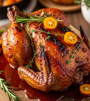 Master the art of creating succulent oven-roasted chicken with a signature sweet and savory glaze
