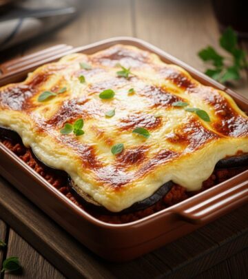 Master the art of crafting authentic Greek moussaka with layered vegetables, spiced meat, and creamy béchamel.
