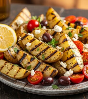 Discover the smoky, zesty flavors of grilled Greek potatoes – a simple summer side dish bursting with lemon, garlic, and herbs for your next BBQ.