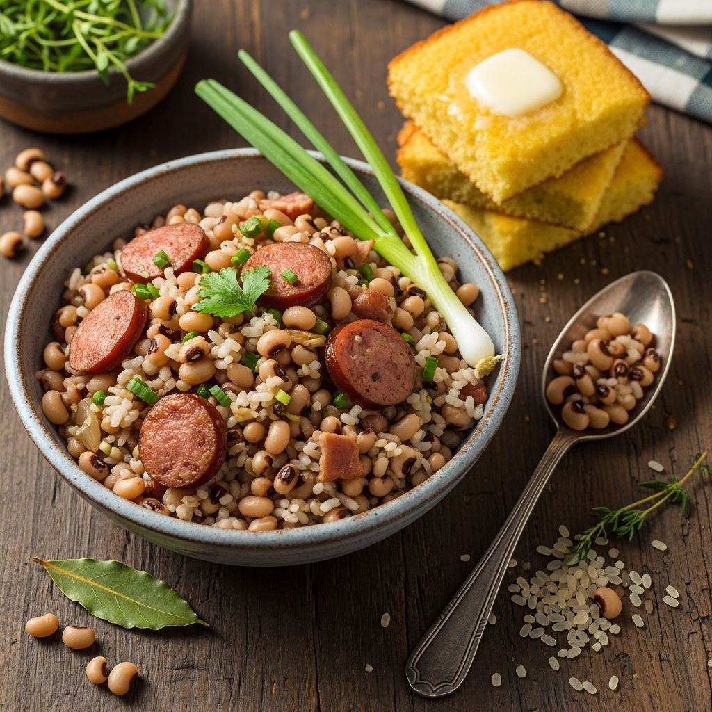 Discover the rich history, symbolism, and easy recipes for Hoppin' John, the iconic Southern black-eyed peas dish for New Year's prosperity.