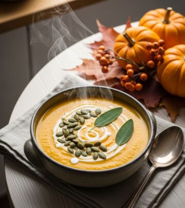 Creamy, satisfying pumpkin soup tailored for ketogenic nutrition