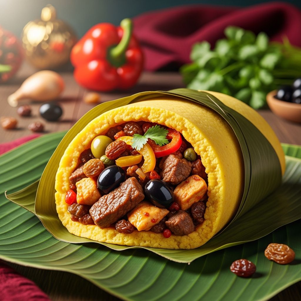 Discover the art of crafting authentic Venezuelan hallacas, the ultimate holiday tamale wrapped in smoky banana leaves for festive feasts.