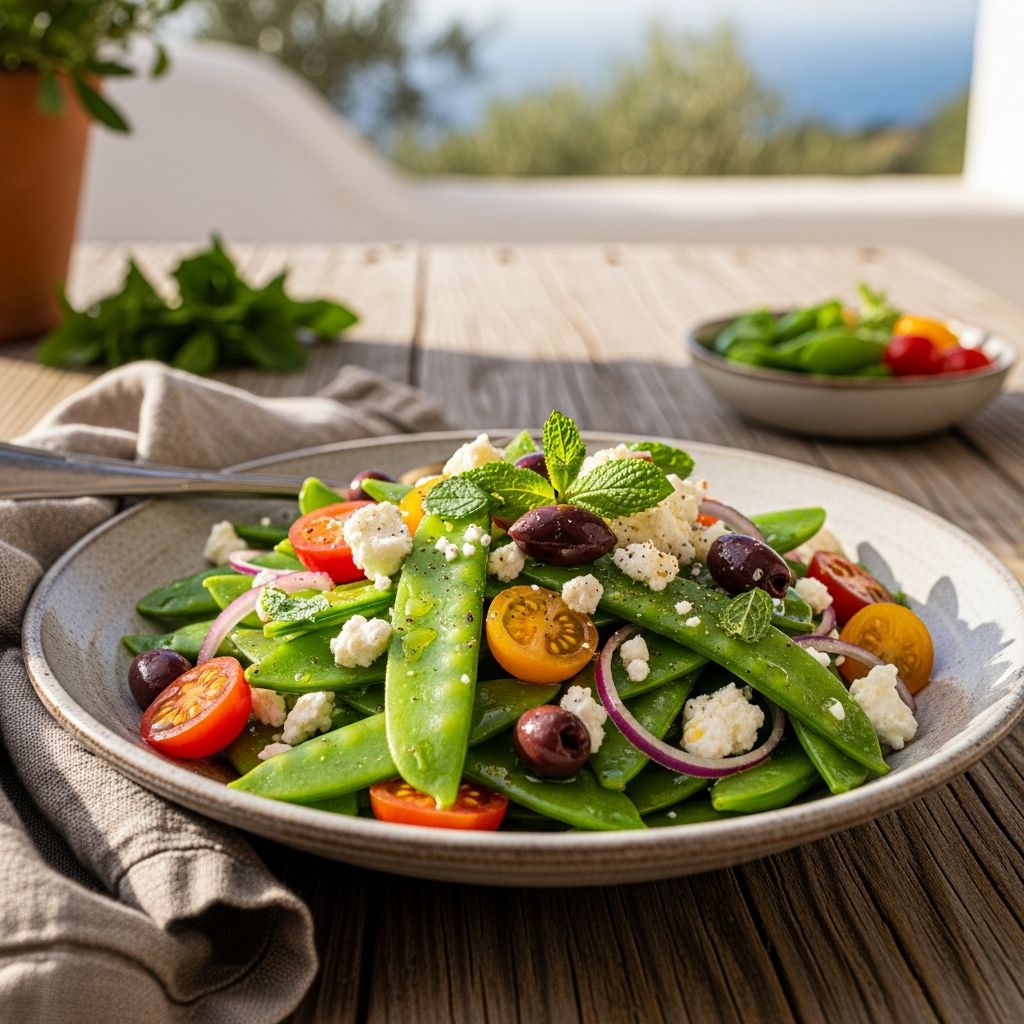 Discover vibrant, quick-cooking snow peas infused with Mediterranean herbs, garlic, and citrus for a healthy side dish bursting with fresh flavors.