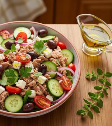 Discover a fresh twist on tuna salad with vibrant Greek flavors, packed with veggies, feta, and zesty lemon dressing for quick, healthy meals.