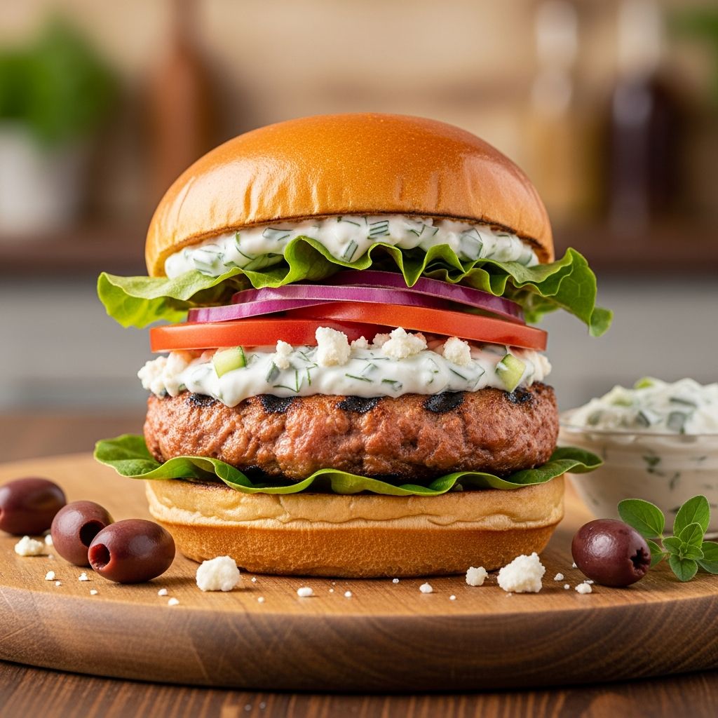 Discover flavorful, healthy turkey burgers infused with Mediterranean herbs, feta, and fresh veggies for a delicious twist on burger night.