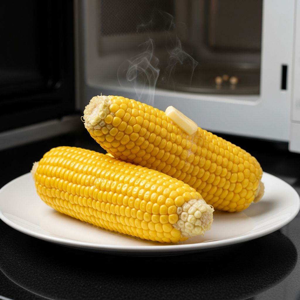 Master the art of preparing perfectly steamed corn using just your microwave and husk