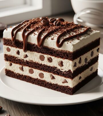 A no-bake dessert combining rich mocha flavors with crispy chocolate chip cookies