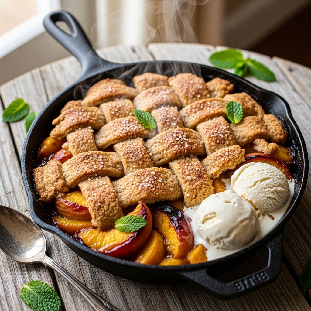 Master the art of creating a dairy-free Southern peach cobbler with golden, buttery results.