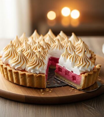 Master the art of creating a delicious rhubarb custard pie topped with fluffy meringue