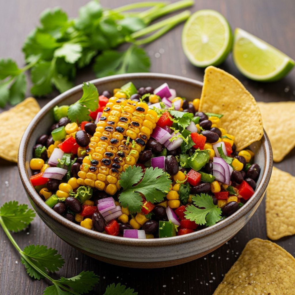 Roasted Corn Black Bean Salsa: Ready In 25 Minutes Discover the smoky delight of roasted corn and black bean salsa, a versatile dish bursting with fresh flavors for any occasion.