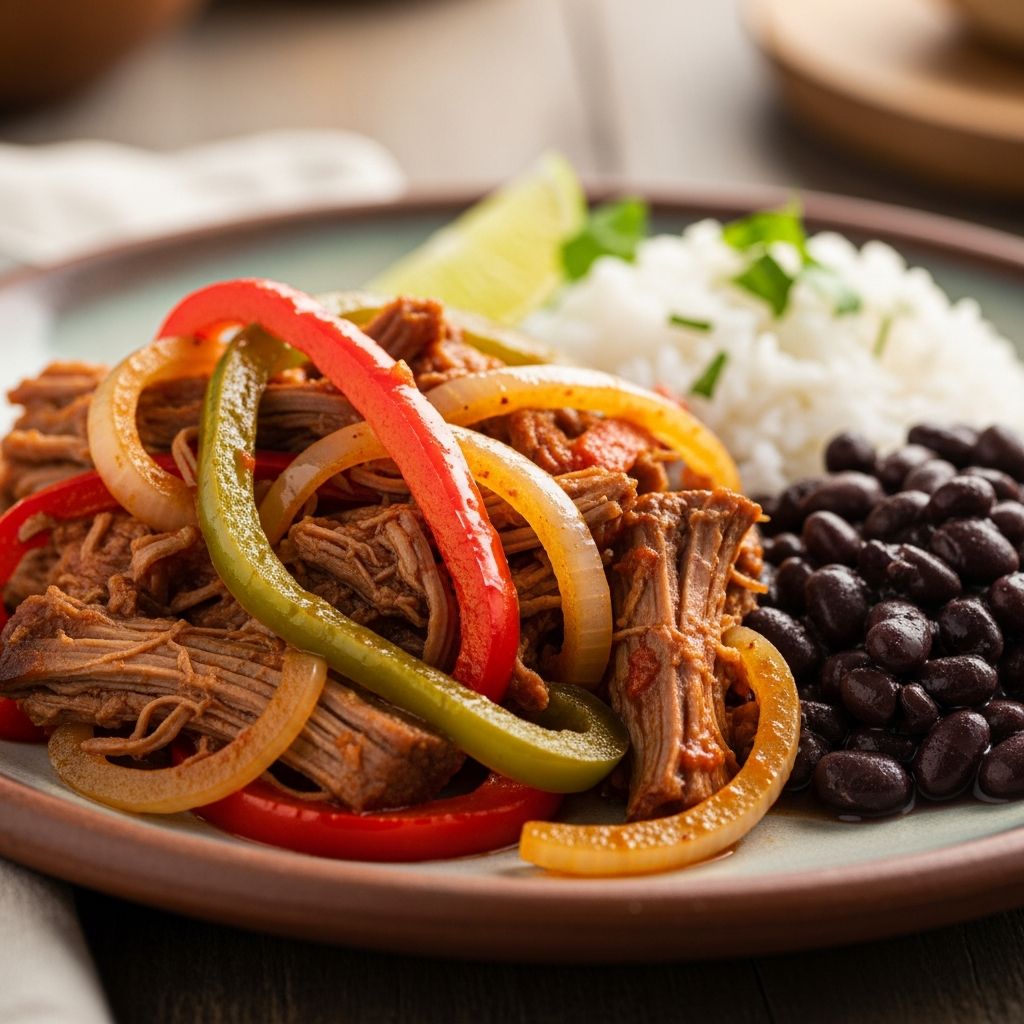 Master the art of Ropa Vieja, Cuba's beloved shredded beef dish bursting with sofrito flavors and tender meat perfection.
