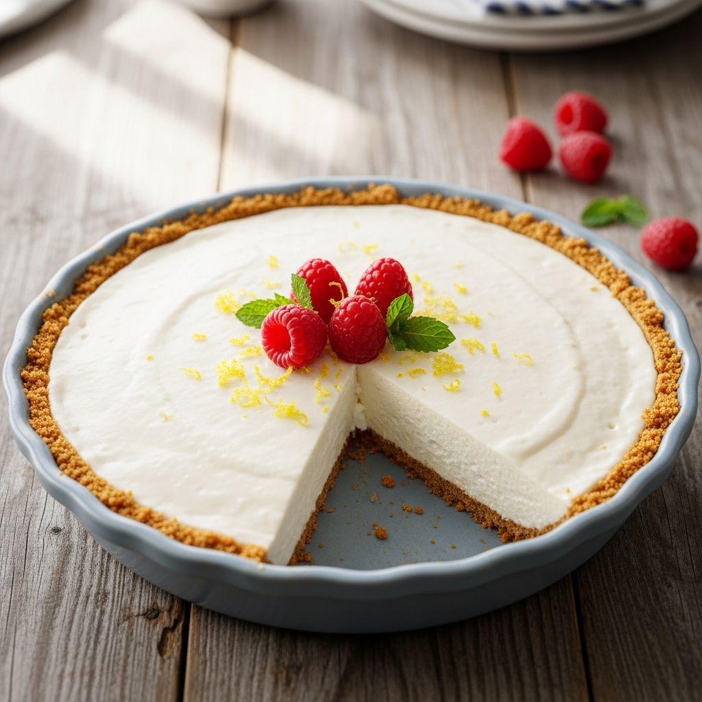 No-Bake Cream Cheese Pie: Easy 15-Minute Prep, 8 Servings Discover the effortless joy of a creamy, no-bake cream cheese pie that's perfect for any occasion with minimal ingredients and quick prep.