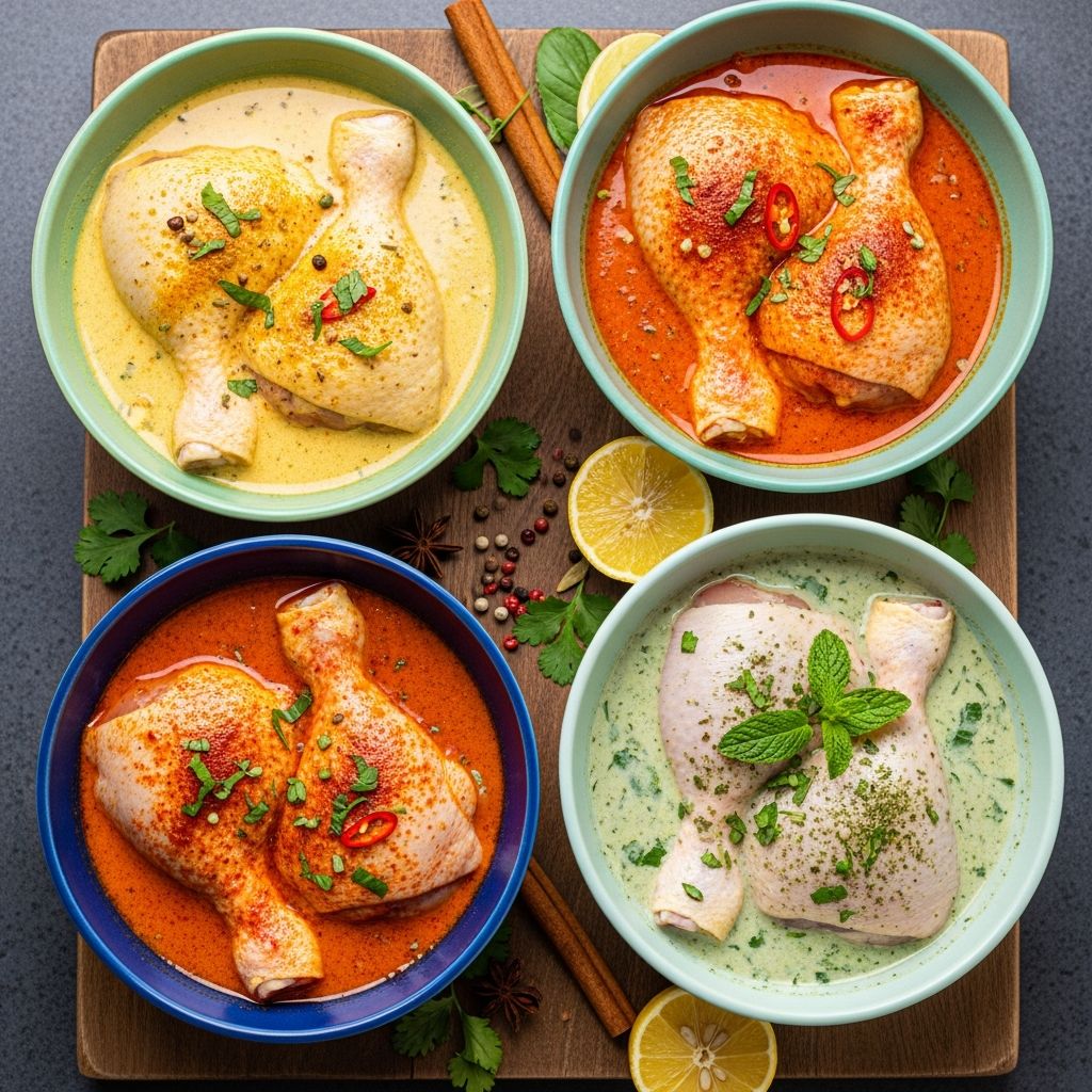 Transform ordinary chicken into flavorful, tender grilled perfection with this easy spiced yogurt marinade blending curry spices and tangy yogurt.