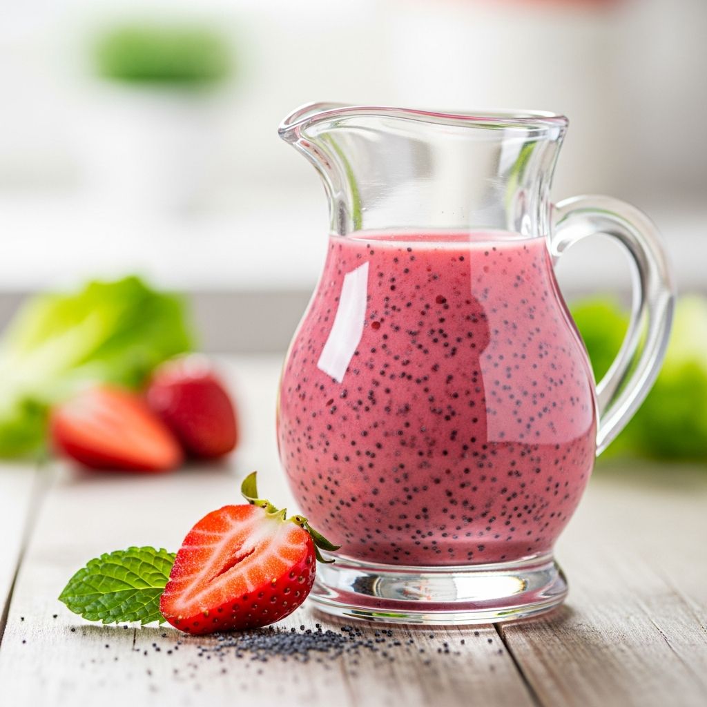 Master the art of making vibrant strawberry poppy seed dressing at home