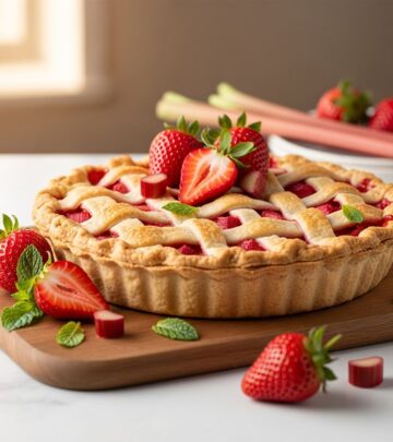Master the art of baking a tangy-sweet strawberry rhubarb sour cream pie