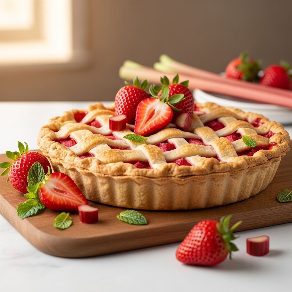 Master the art of baking a tangy-sweet strawberry rhubarb sour cream pie