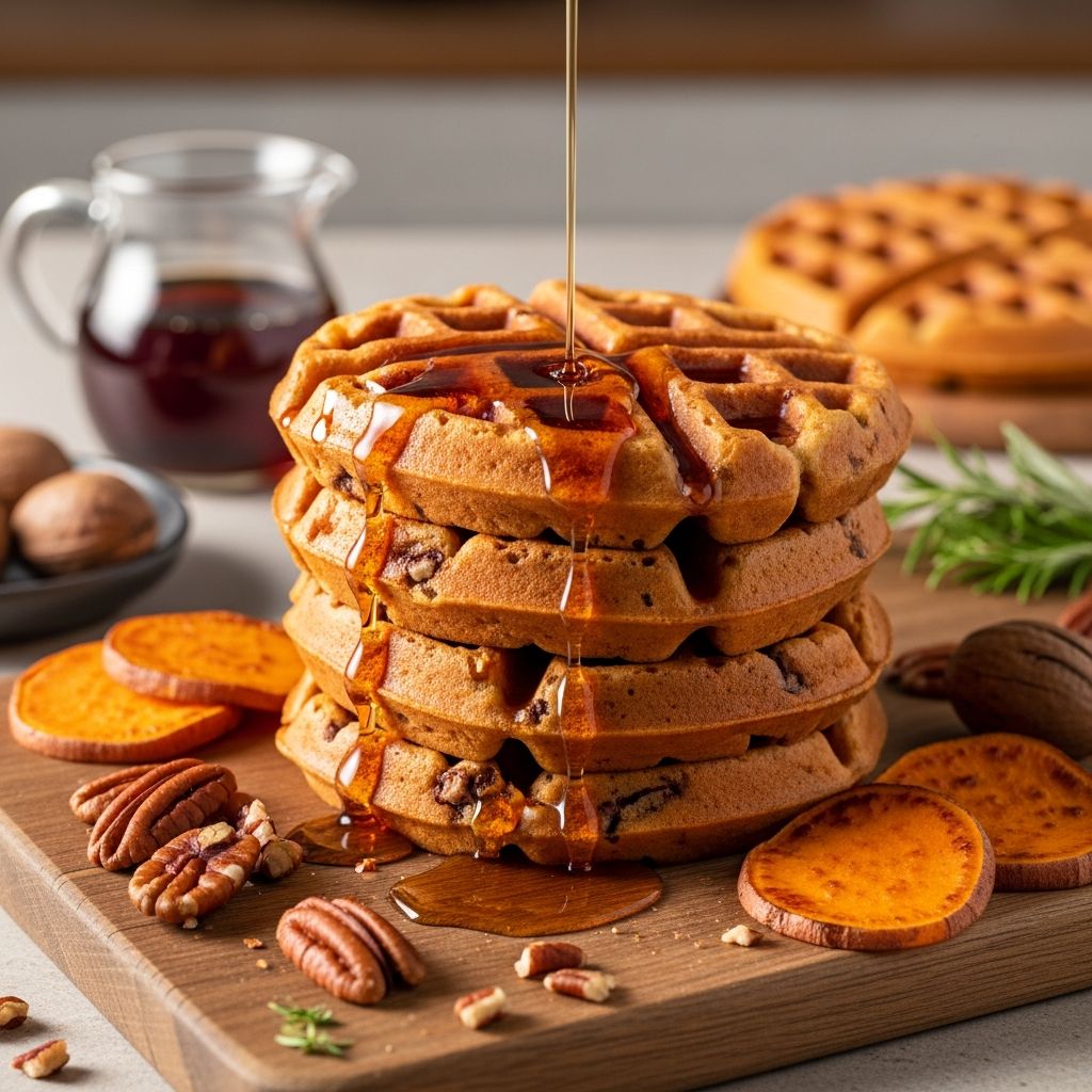 Discover the ultimate guide to crafting fluffy, nutty sweet potato pecan waffles that blend autumn flavors with breakfast perfection for any occasion.