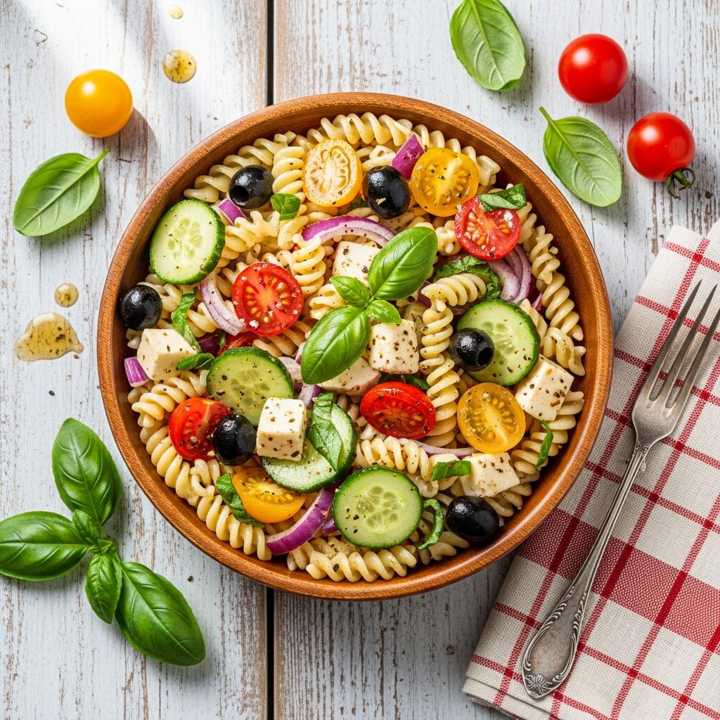 Discover the perfect crowd-pleasing pasta salad with fresh veggies, zesty dressing, and endless customization for any occasion.