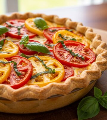 Master the art of Southern tomato pie with fresh summer tomatoes, creamy cheese layers, and flaky crust for an irresistible savory delight.