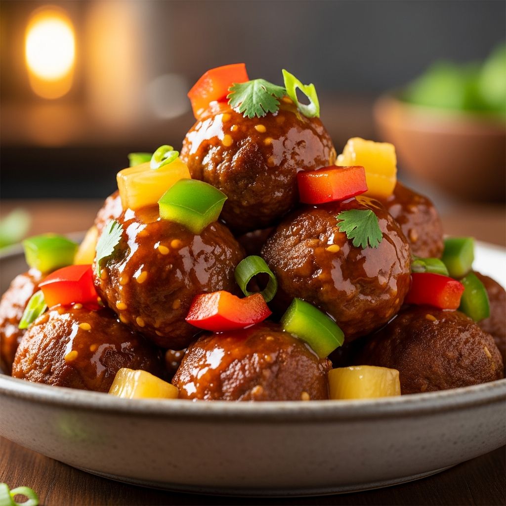 Vegan Sweet & Sour Meatballs: Easy Protein-Rich Recipe Discover plant-based meatballs in a tangy sweet and sour sauce with pineapple and veggies for a satisfying meat-free meal.