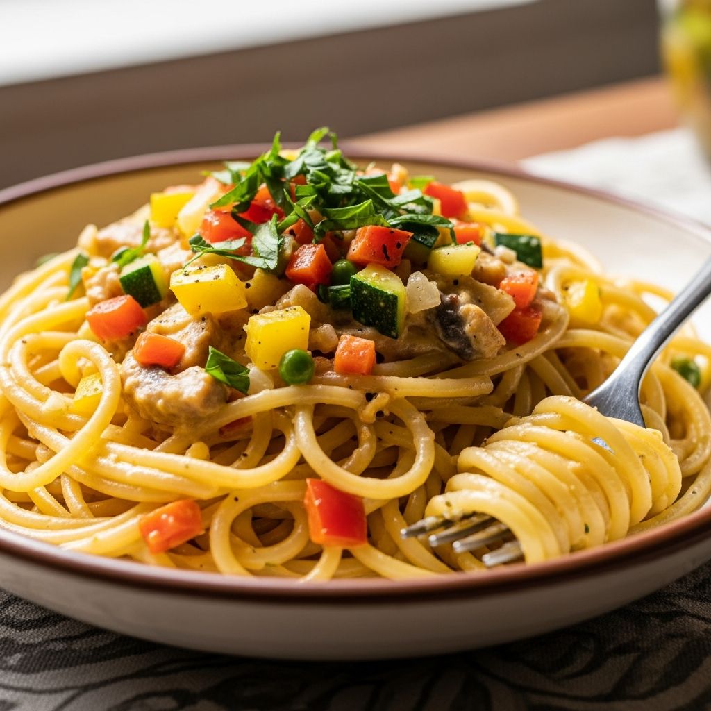 Veggie Carbonara Magic Discover how to craft a creamy, satisfying vegetarian carbonara that rivals the classic without any meat, using simple pantry staples and fresh veggies.