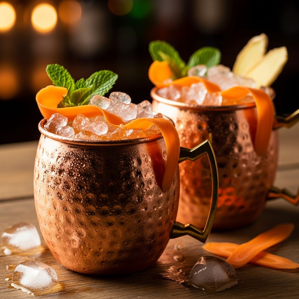 Elevate your cocktail game with this fresh, veggie-infused twist on the classic mule, blending sweet carrots, zesty ginger, and crisp lime for a refreshing sip.