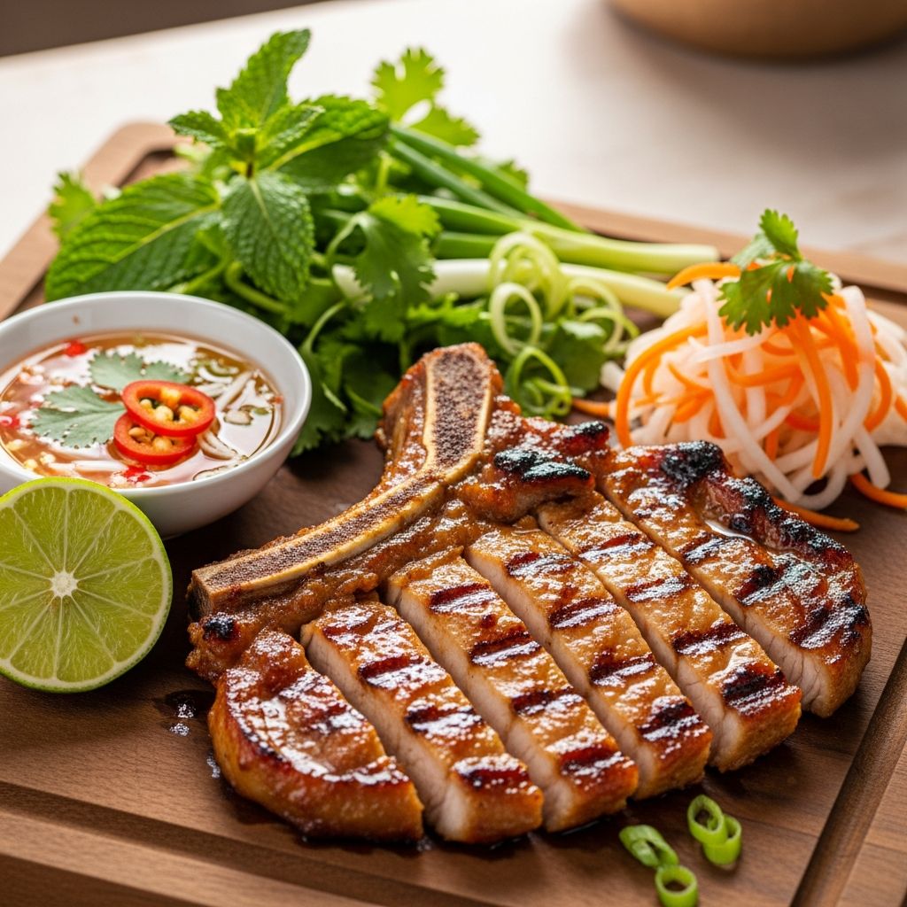 Master the art of flavorful Vietnamese pork chops with our easy marinade, grilling tips, and authentic accompaniments for a restaurant-quality meal at home.